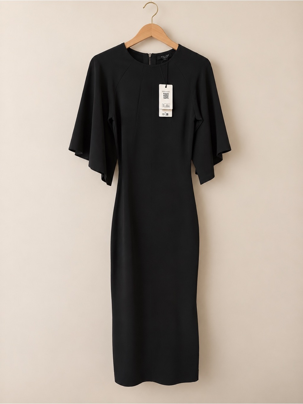 NWT Ted Baker London Dark Green Flutter Sleeve Midi Dress Size 1